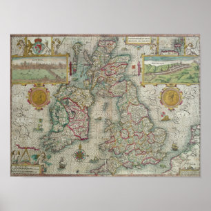 Map of the Kingdom of Great Britain and Ireland Poster
