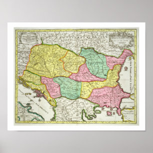 Map of the Kingdom of Hungary and the States which Poster