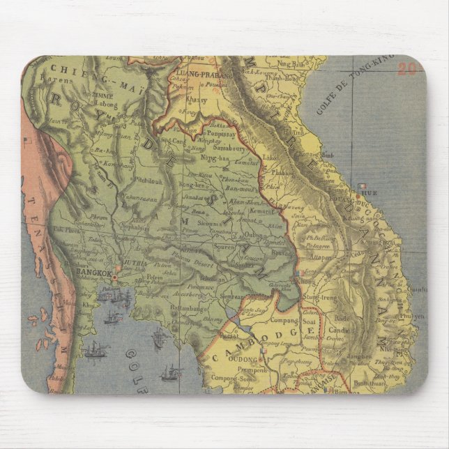 Map of the Kingdom of Siam Mouse Mat (Front)