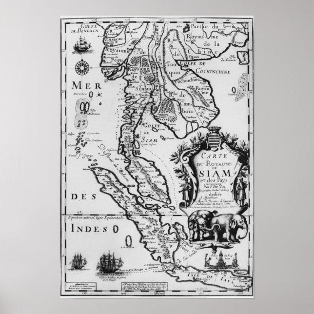 Map of the Kingdom of Siam Poster (Front)