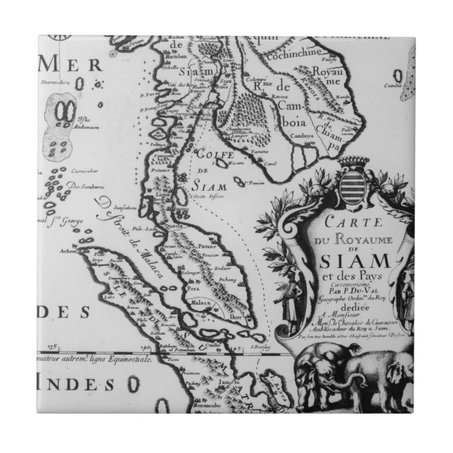 Map of the Kingdom of Siam Tile (Front)