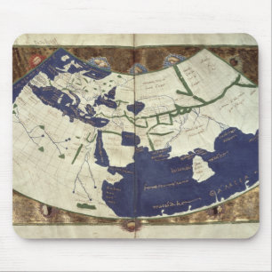 Map of the known world, from 'Geographia' Mouse Mat