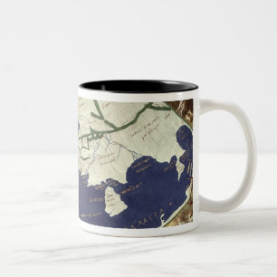 Map of the known world, from 'Geographia' Two-Tone Coffee Mug