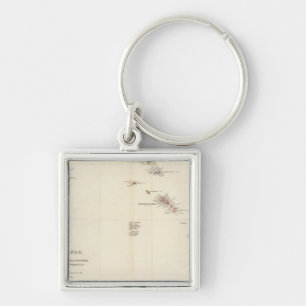 Map of The Leeward Islands Key Ring