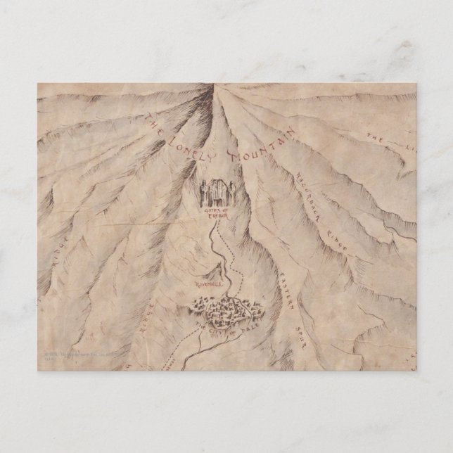 Map of The Lonley Mountain Postcard (Front)