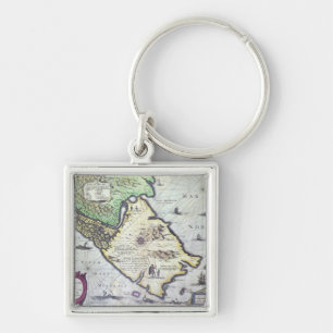 Map of the Magellan Straits, Patagonia Key Ring