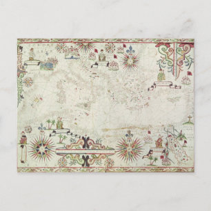 Map of the Mediterranean, 1625 Postcard