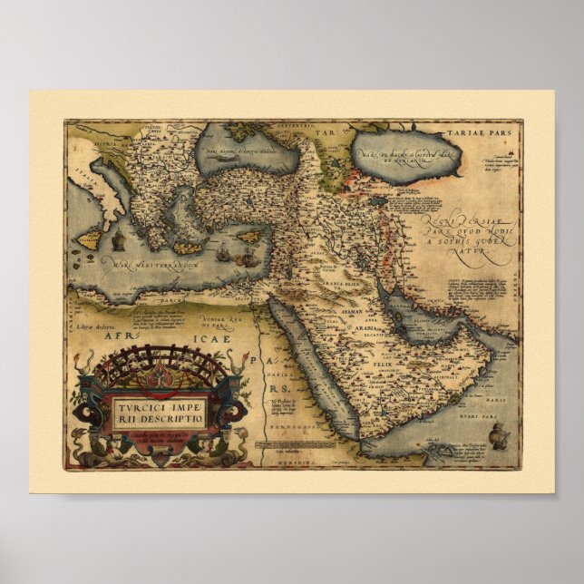 Map Of The Middle East 1600 Poster (Front)