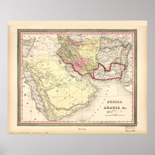 Map of the Middle East (1846) Poster (Front)