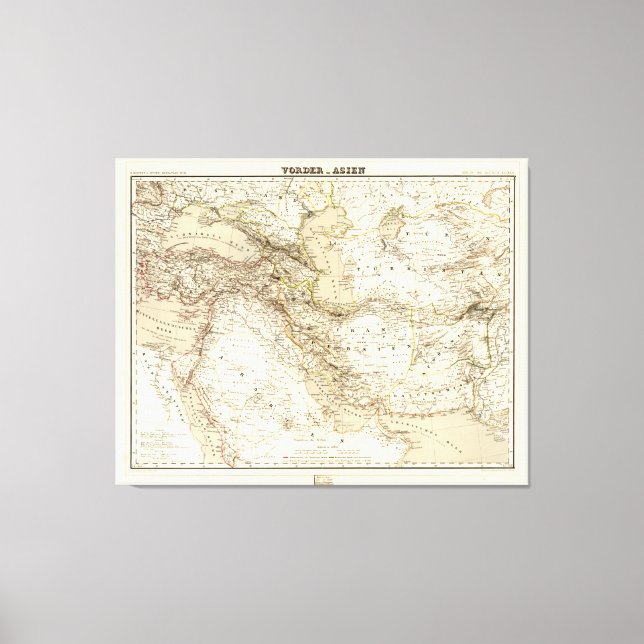 Map of the Middle East (1855) Canvas Print (Front)