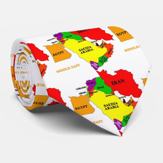 Map Of The Middle East Tie (Rolled)