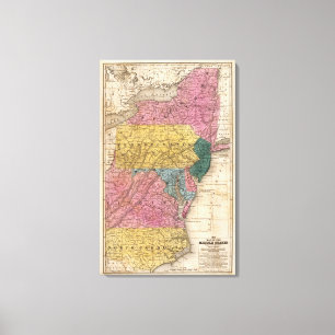 Map of the Middle States Canvas Print