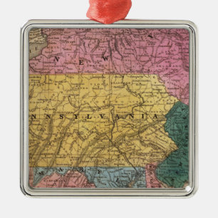 Map of the Middle States Metal Tree Decoration