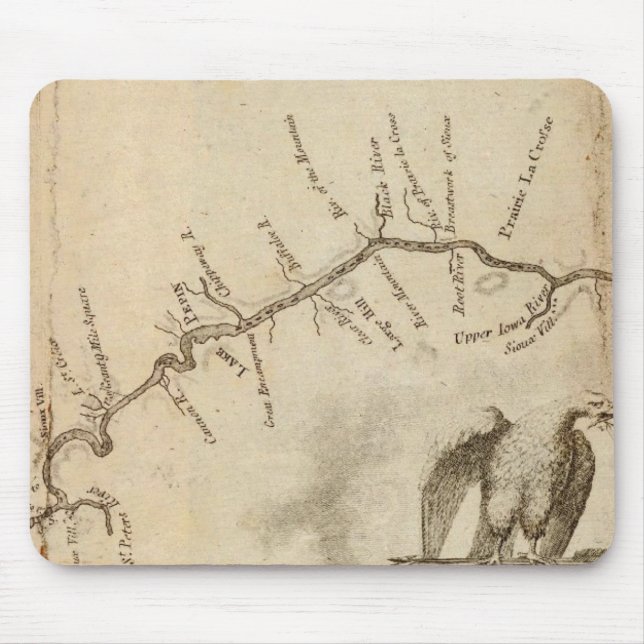 Map of the Mississippi River Mouse Mat (Front)