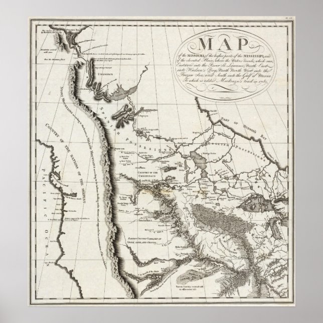 Map of the Missouri Poster (Front)