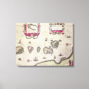 Map of The Moluccan Island, engraved Canvas Print