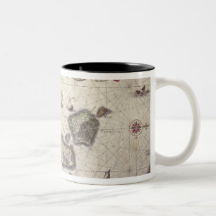 Map of The Moluccan Island, engraved Two-Tone Coffee Mug