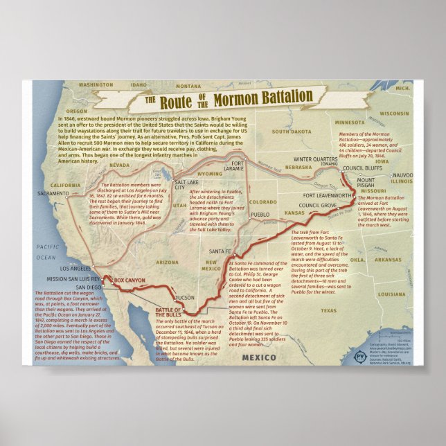 Map of the Mormon Battalion Poster (Front)