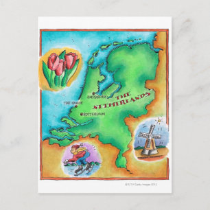Map of the Netherlands Postcard