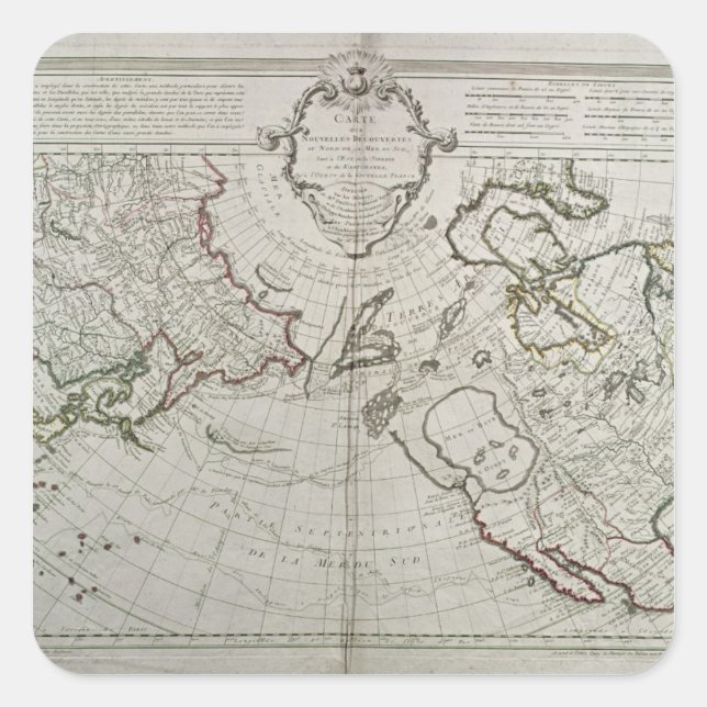 Map of the New Discoveries Square Sticker (Front)