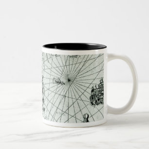 Map of the New England coastline Two-Tone Coffee Mug