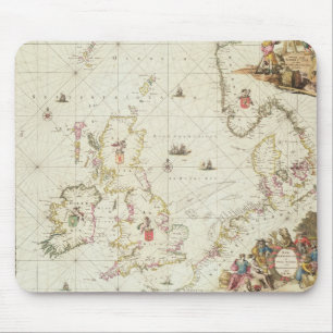 Map of the North Sea, c.1675 Mouse Mat