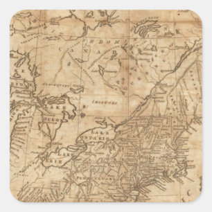 Map of the Northern and Middle States 2 Square Sticker
