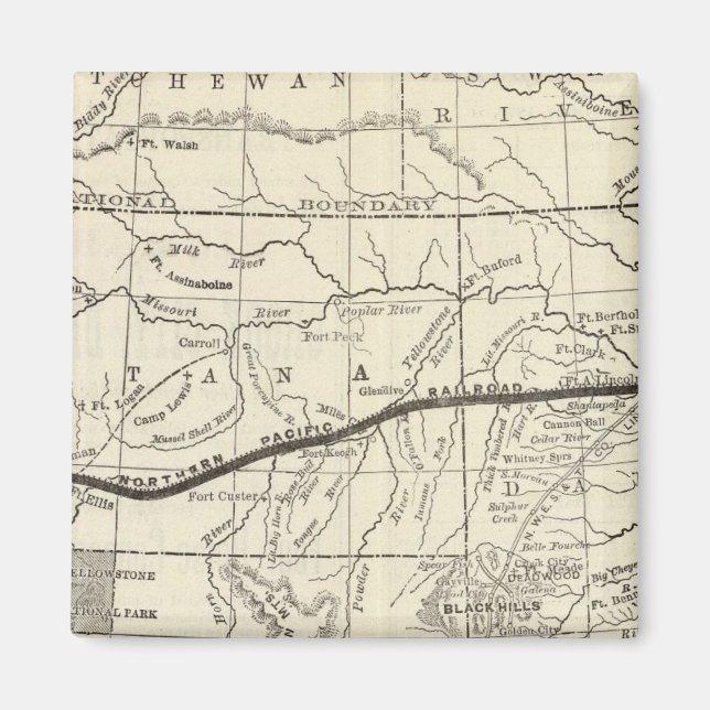 Map of the Northern Pacific Railroad Magnet (Front)