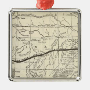 Map of the Northern Pacific Railroad Metal Tree Decoration