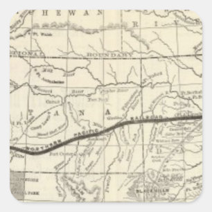 Map of the Northern Pacific Railroad Square Sticker