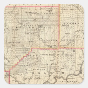 Map of the Oil Region of Pennsylvania Square Sticker