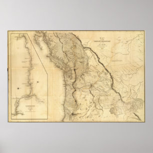 Map of the Oregon Territory Poster