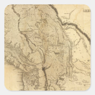 Map of the Oregon Territory Square Sticker