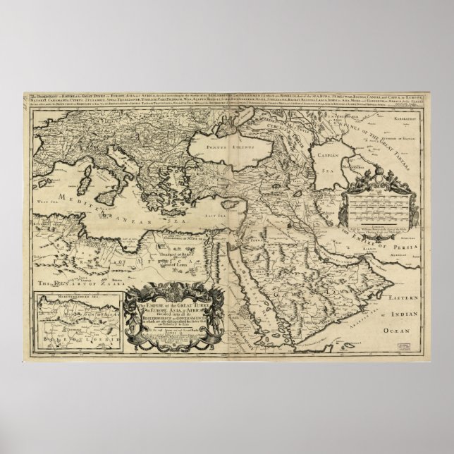 Map of the Ottoman Empire (1680) Poster (Front)