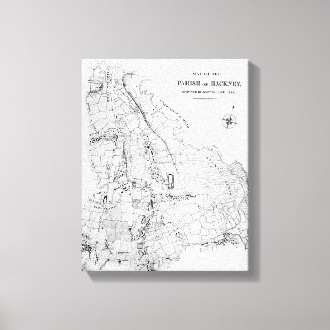 Map of the Parish of Hackney Canvas Print (Front)