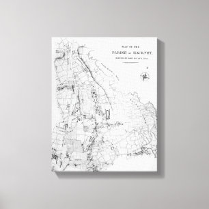Map of the Parish of Hackney Canvas Print