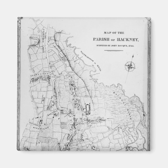 Map of the Parish of Hackney Magnet (Front)