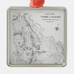 Map of the Parish of Hackney Metal Tree Decoration