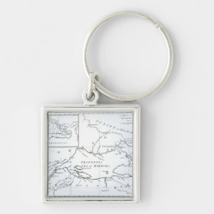 Map of the parts of Europe and Asia Key Ring