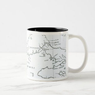 Map of the parts of Europe and Asia Two-Tone Coffee Mug