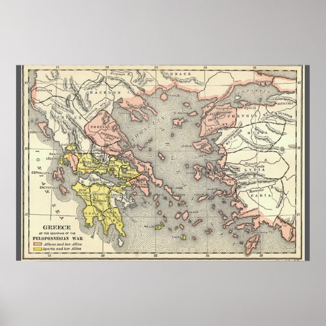 Map of the Peloponnesian War (1899) Poster (Front)
