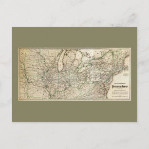 Map of the Pennsylvania Railroad (1871) Postcard