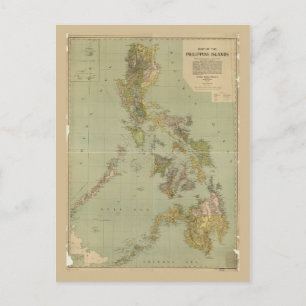 Map of the Philippine Islands (1908) Postcard