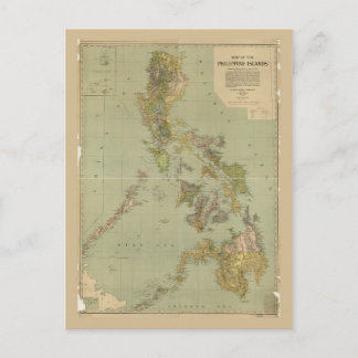 Map of the Philippine Islands (1908) Postcard