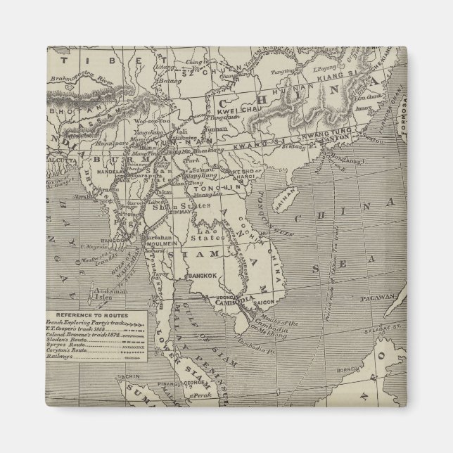 Map of the Proposed Route to China from Burma Magnet (Front)