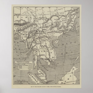 Map of the Proposed Route to China from Burma Poster