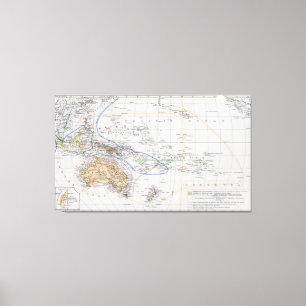 Map of the Races of Oceania and Australasia Canvas Print