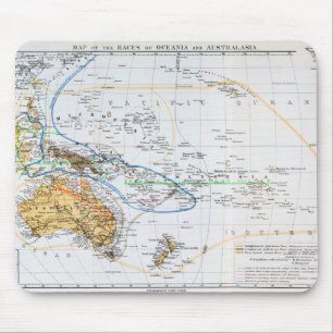 Map of the races of Oceania and Australasia Mouse Mat