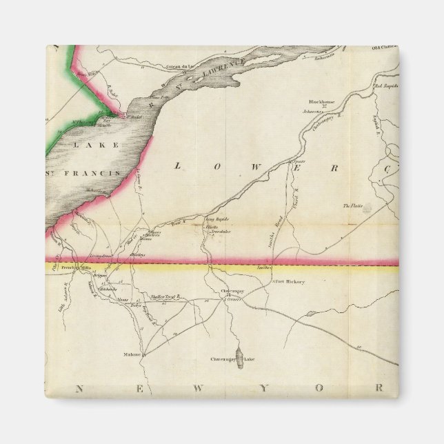 Map of the River St. Lawrence and Adjacent Country Magnet (Front)