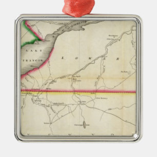 Map of the River St. Lawrence and Adjacent Country Metal Tree Decoration